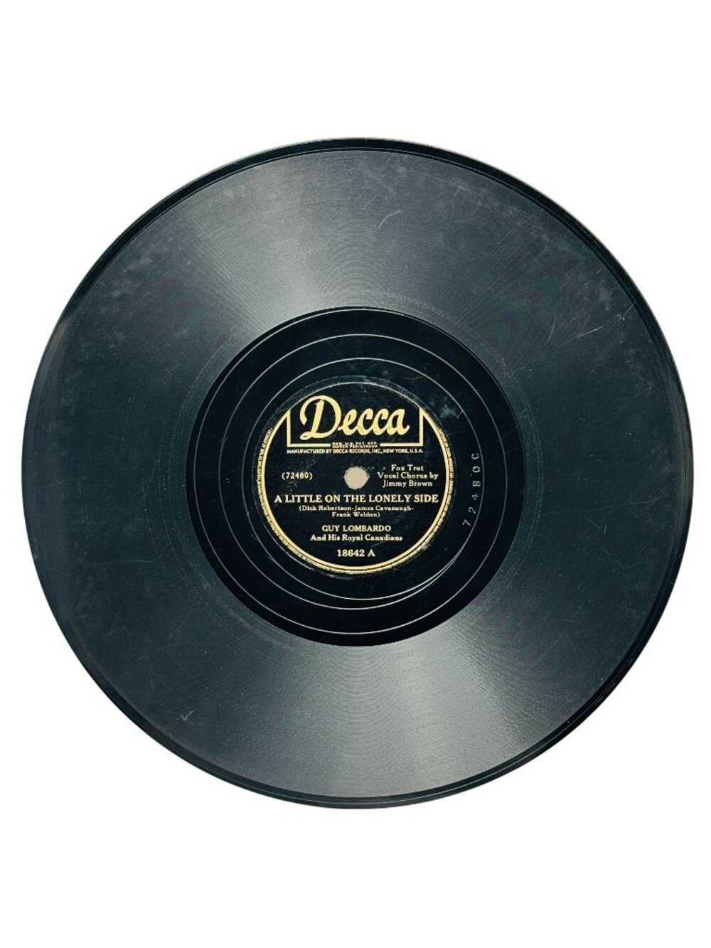 Guy Lombardo A Little On The Lonely Side 10 Inch Shellac 78 RPM Decca 18642 VG